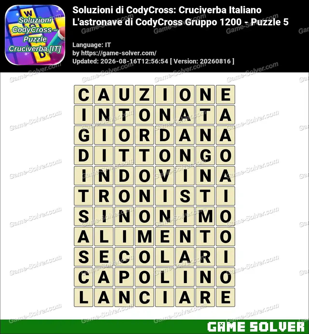 Soluzioni di CodyCross: Cruciverba Italiano L’astronave di CodyCross Gruppo 1200 – Puzzle 5